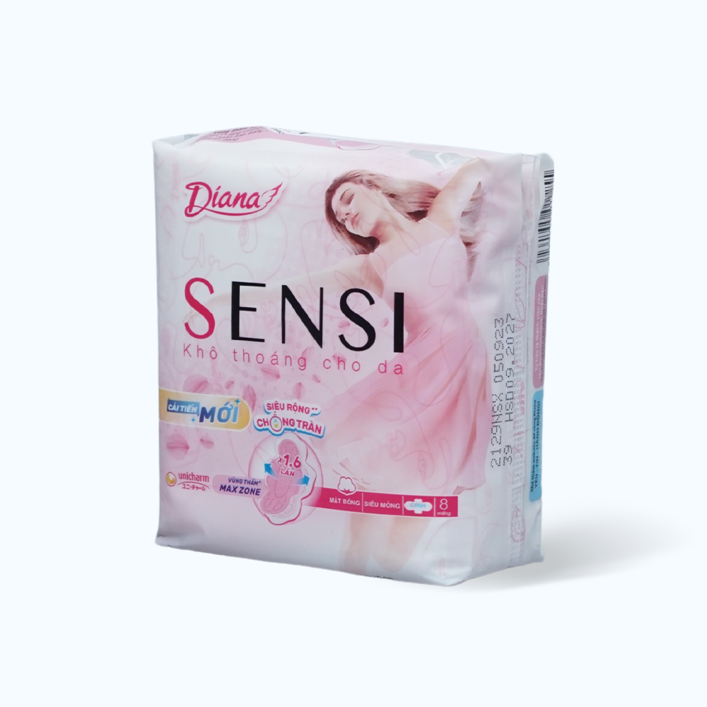 Băng vệ sinh siêu mỏng cánh Diana Sensi (8 miếng/gói)