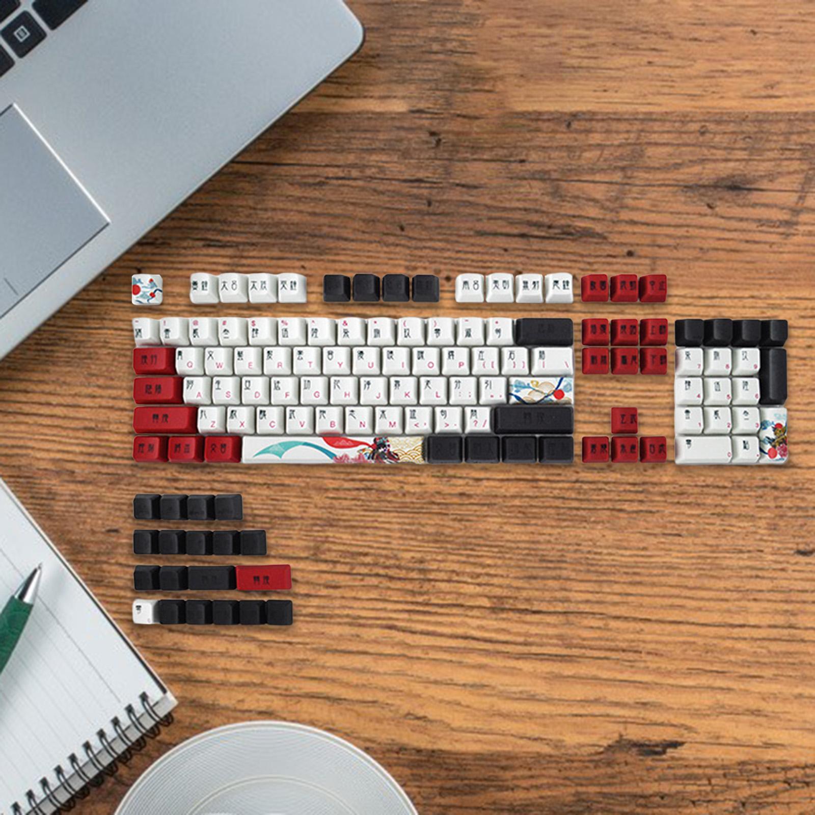 123 Keys PBT Key Caps for 61 64 68 87 96 98 108 Dye Sublimation