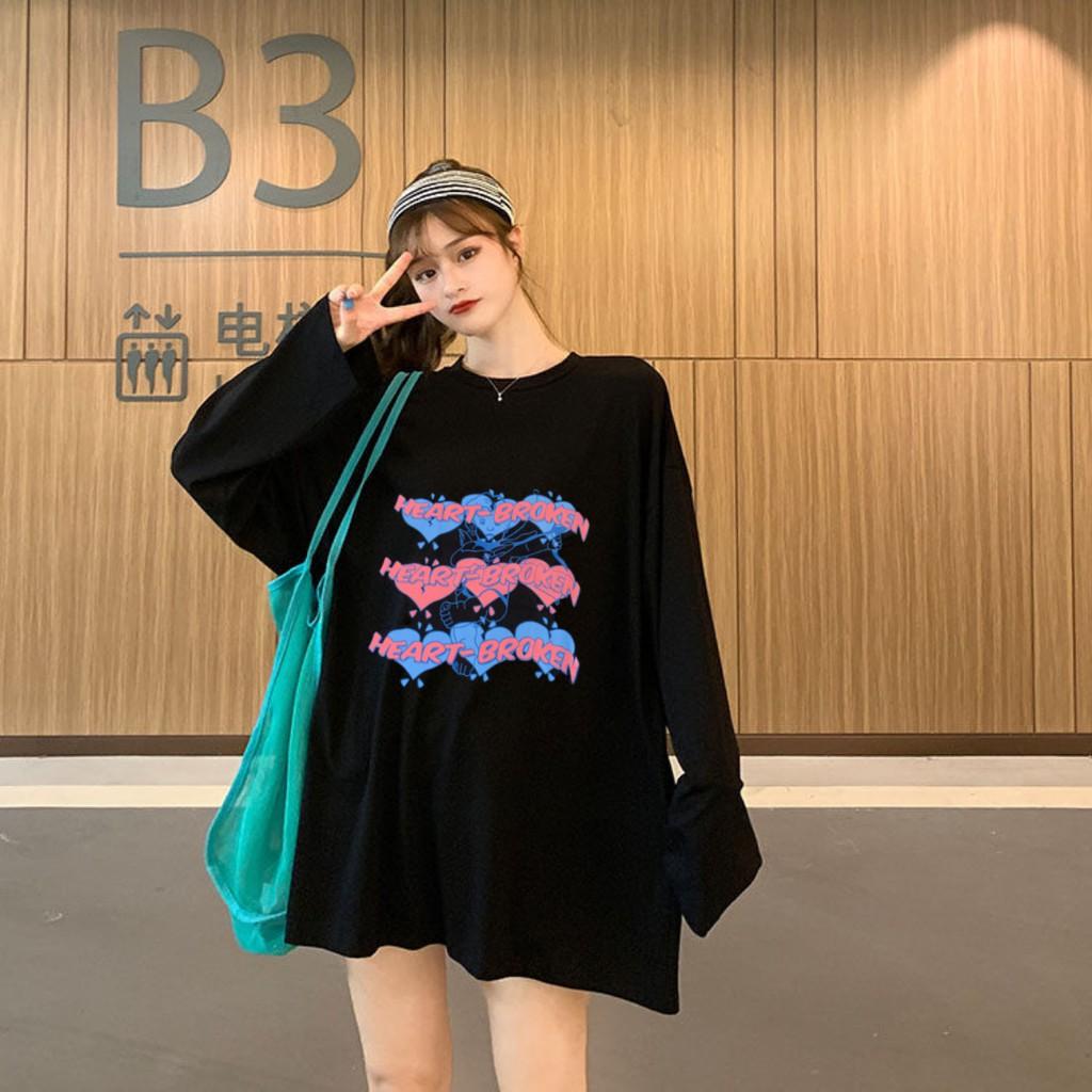 Áo Thun Tay Dài Unisex HEART BROKEN Form Rộng Thu Đông