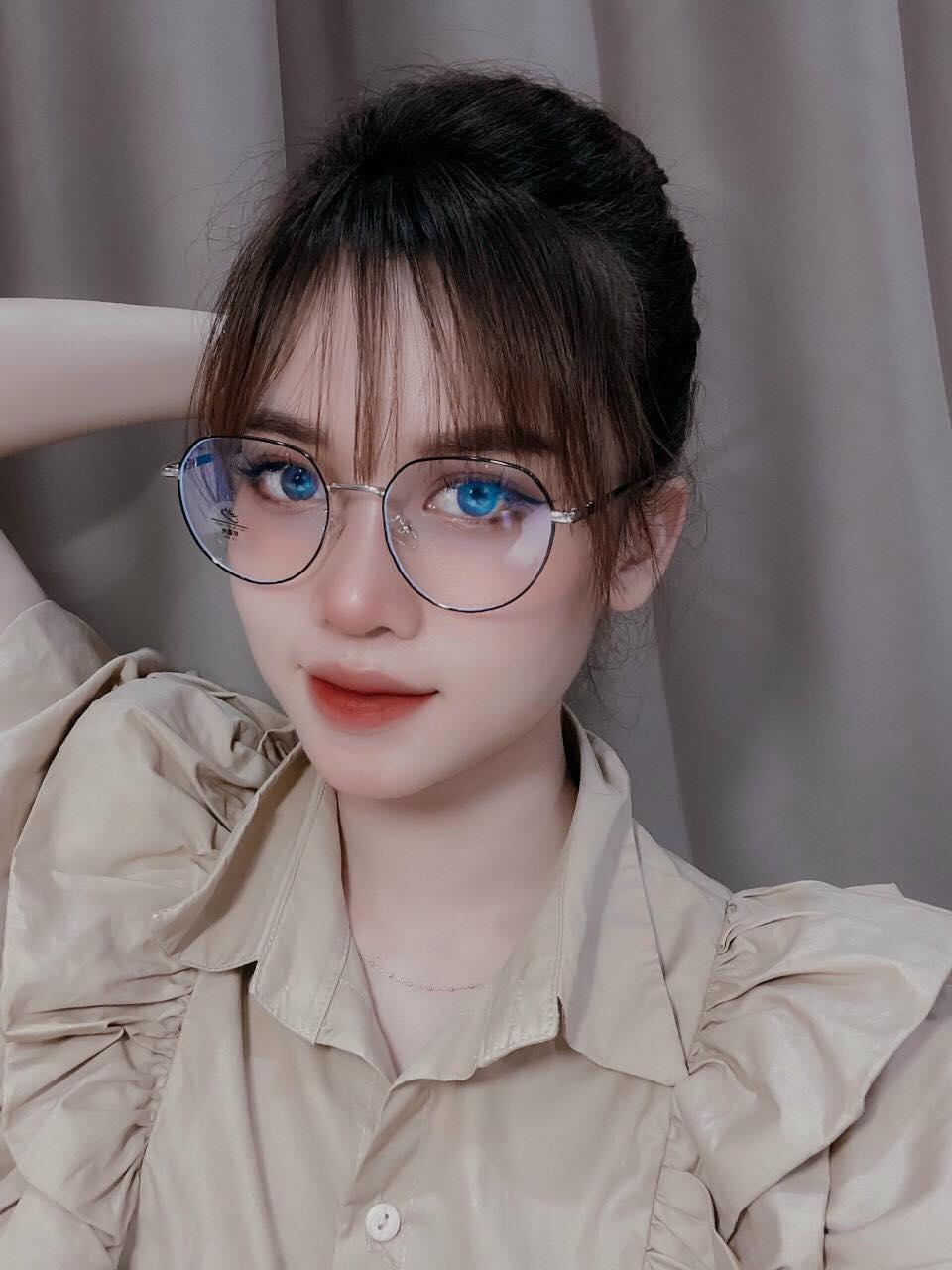 Kính gọng vintage Kim loại Hàn Quốc cao cấp G6833 + tặng Tuavit Kính xinh đa năng