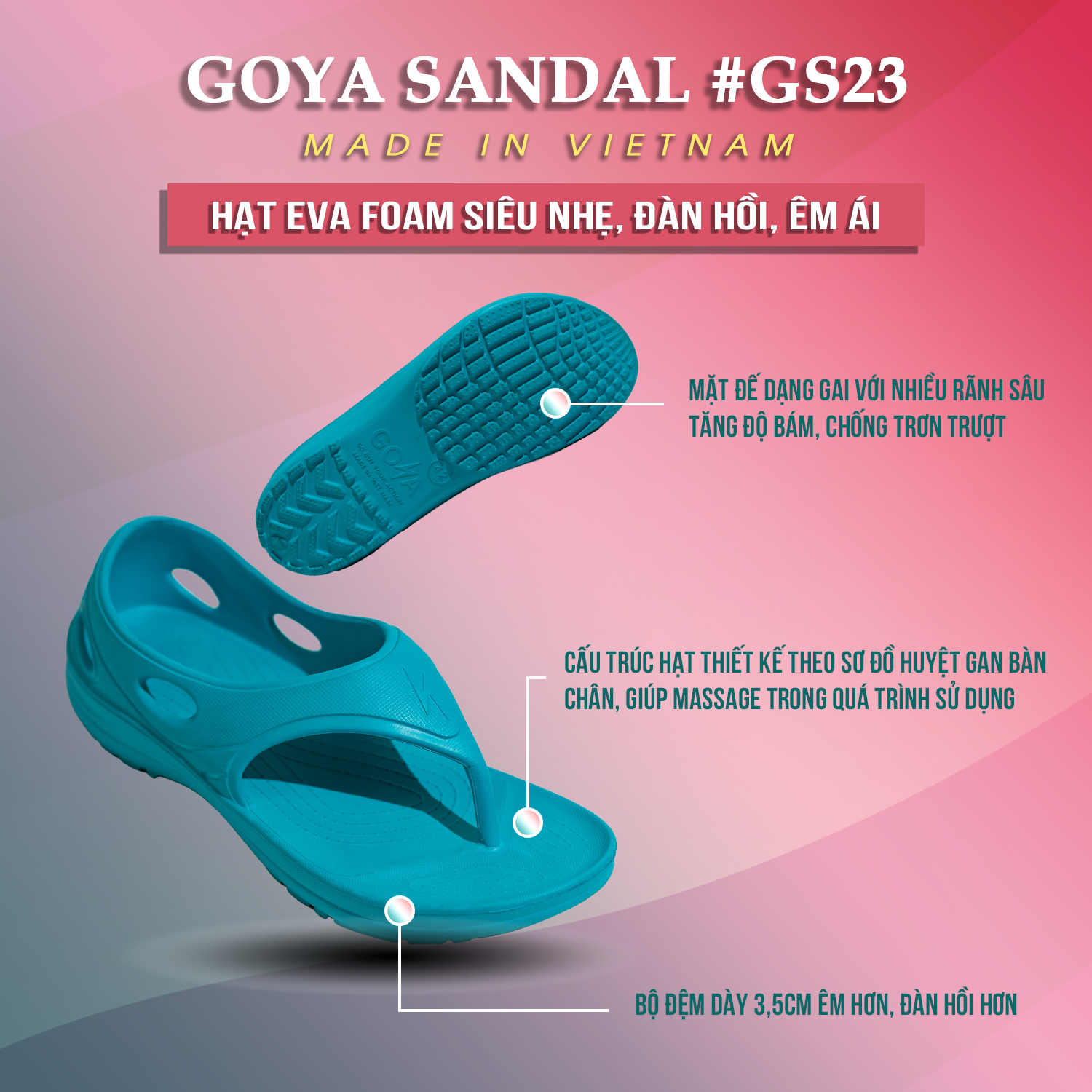 [HOT] Dép Thể Thao Cao Cấp Goya Sandal GS23 - Màu Xanh
