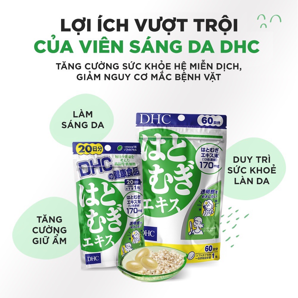 Viên uống Sáng Da DHC Nhật Bản Adlay Extract 30 Ngày