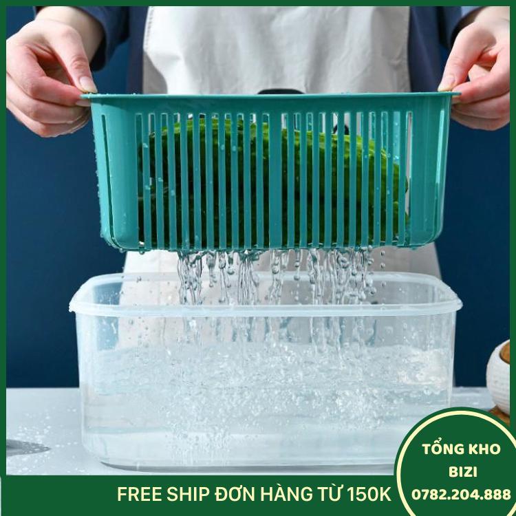 Bộ 5 Hộp Đựng Thực Phẩm Giỏ Có Nắp Đậy Khay Nhựa Kèm Rổ Ráo Nước Để Tủ Lạnh Bảo Quản Thức Ăn Tiện Dụng - Free Ship Toàn Quốc
