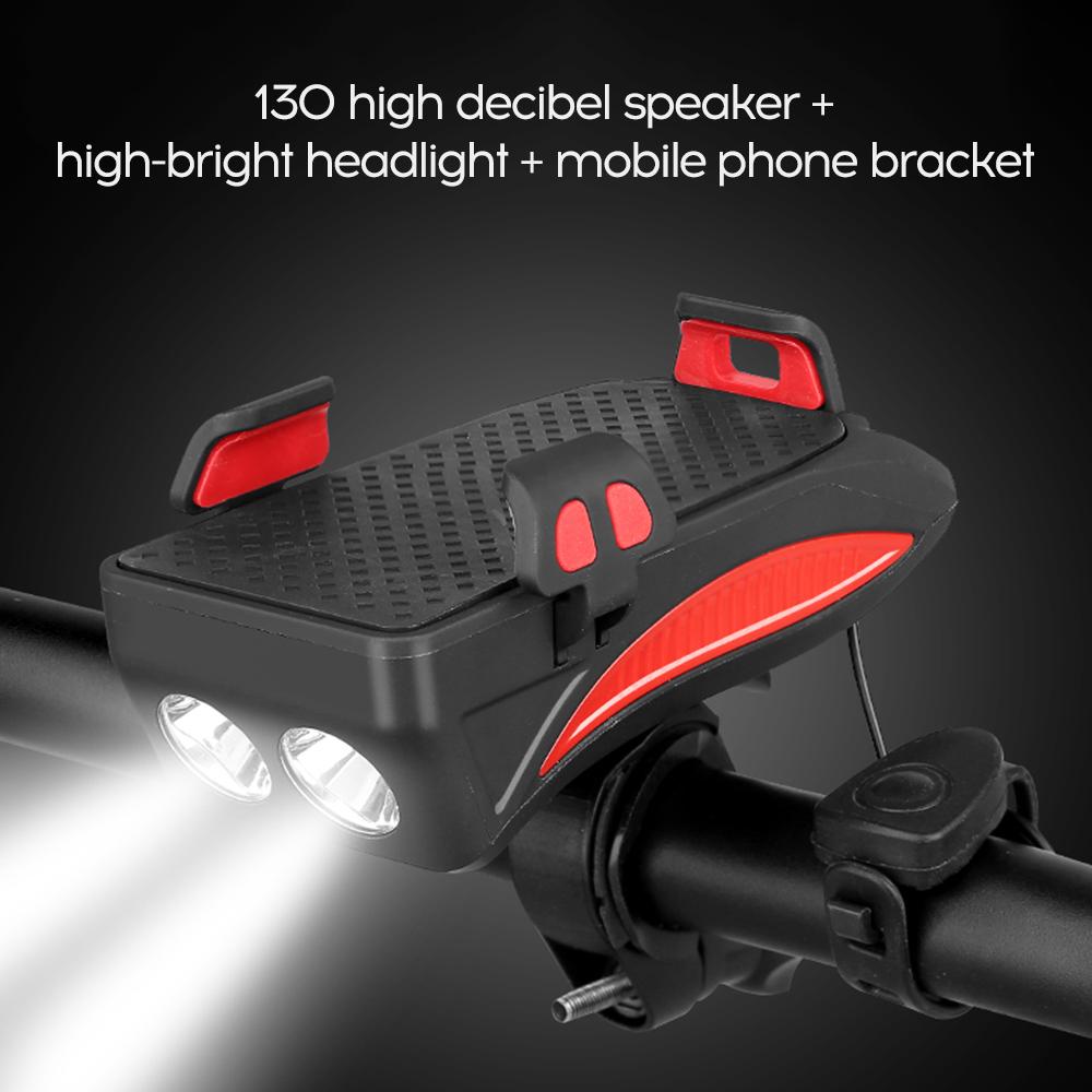 Giá đỡ điện thoại xe đạp kết hợp loa 130 decibel và đèn pha độ sáng cao,Tích hợp cell dung lượng lớn,sạc USB