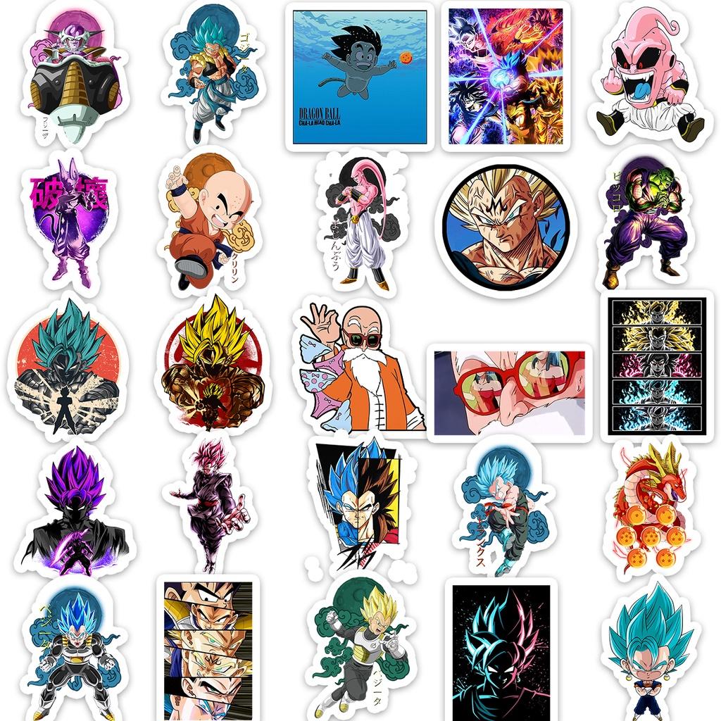 Set 50 cái Sticker Dragon Ball, Sticker 7 Viên Ngọc Rồng, Sticker Dragon Ball Z Super, Hình Dán Dragon Ball