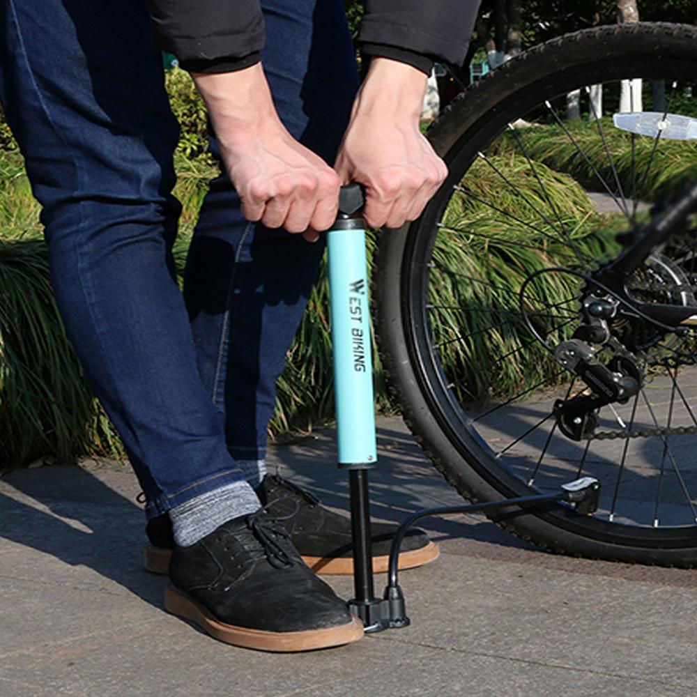 Máy bơm lốp xe đạp thép màu ngọc lam 120 PSI