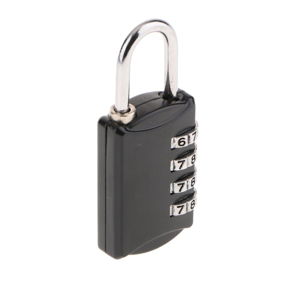 Zinc Alloy 4 Digit Combination Padlock Suitcase Luggage Code Lock 16H Black