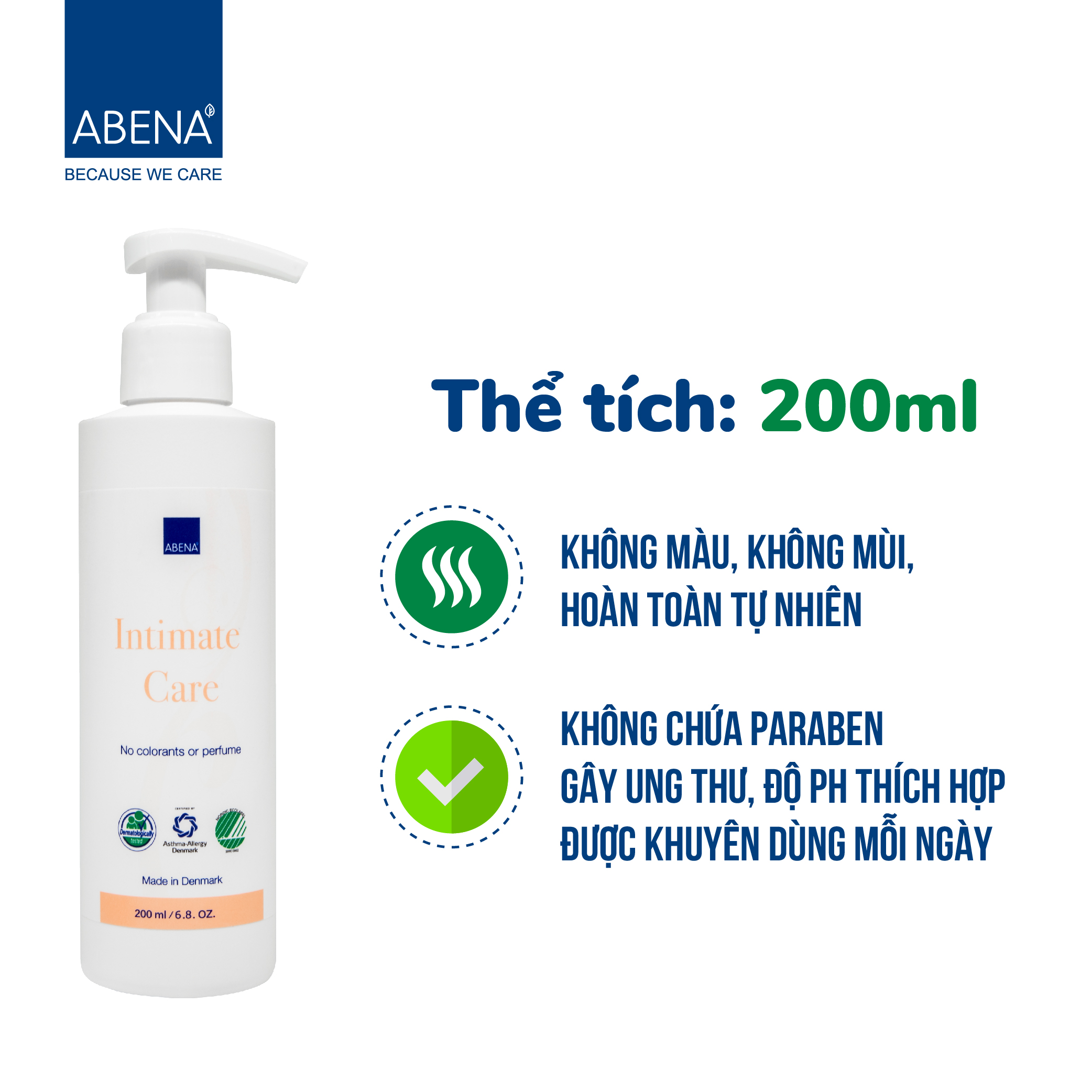 [Combo chăm sóc mẹ bầu và đi sinh] Nhập khẩu từ Đan Mạch -  Abena Nhẹ Nhàng Chăm Sóc (5 món) - An toàn cho mẹ và bé