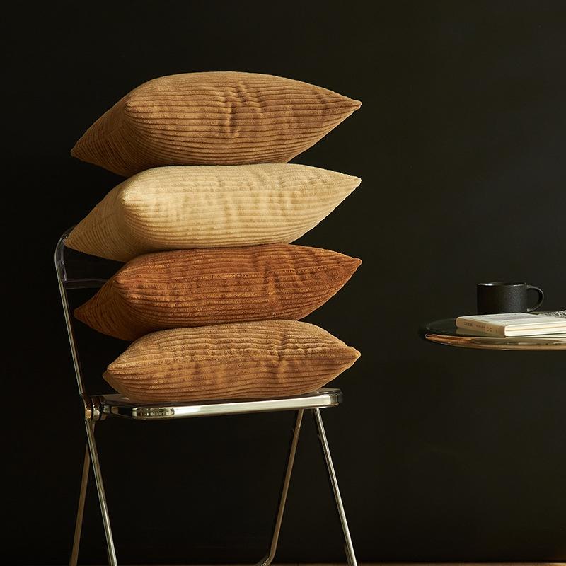GỐI TỰA LƯNG TRANG TRÍ SOFA VẢI NHUNG GÂN SỌC CAO CẤP SBK192