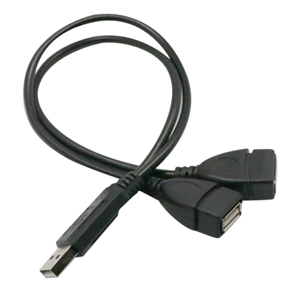 USB 2.0 Male to Dual Female Data Charge Y Splitter Cord Converter Cable
