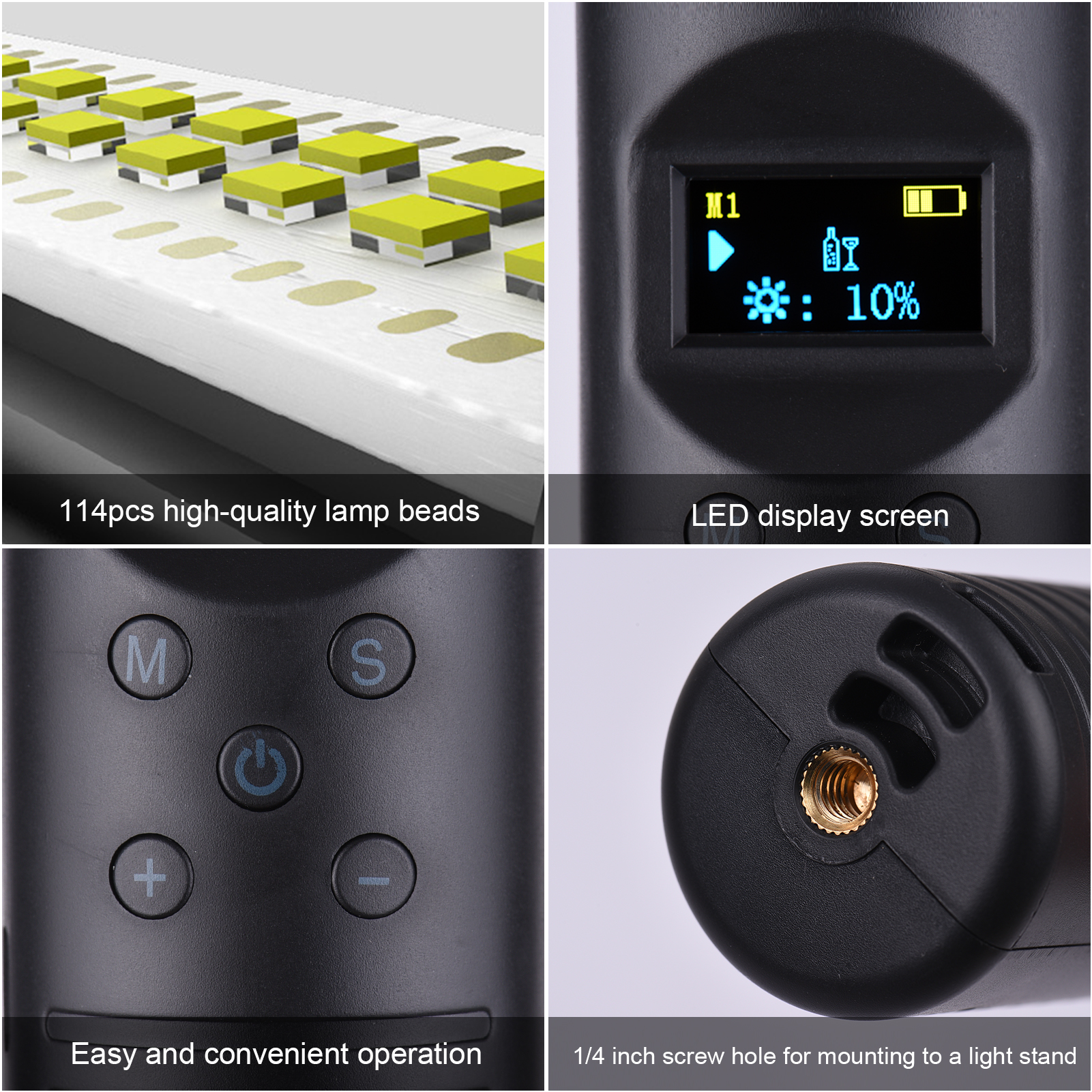Đũa phép Đèn LED chụp ảnh Nhiệt độ hai màu 3000K-6500K Độ sáng có thể thay đổi 20W cầm tay RGB đầy màu sắc