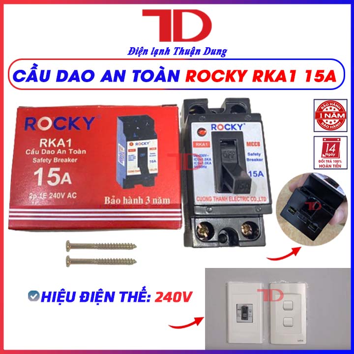 Cầu dao an toàn ROCKY 15A 20A 30A 40A, CB aptomat MCCB, Át atomat, CB cóc, hàng chính hãng, Điện Lạnh Thuận Dung
