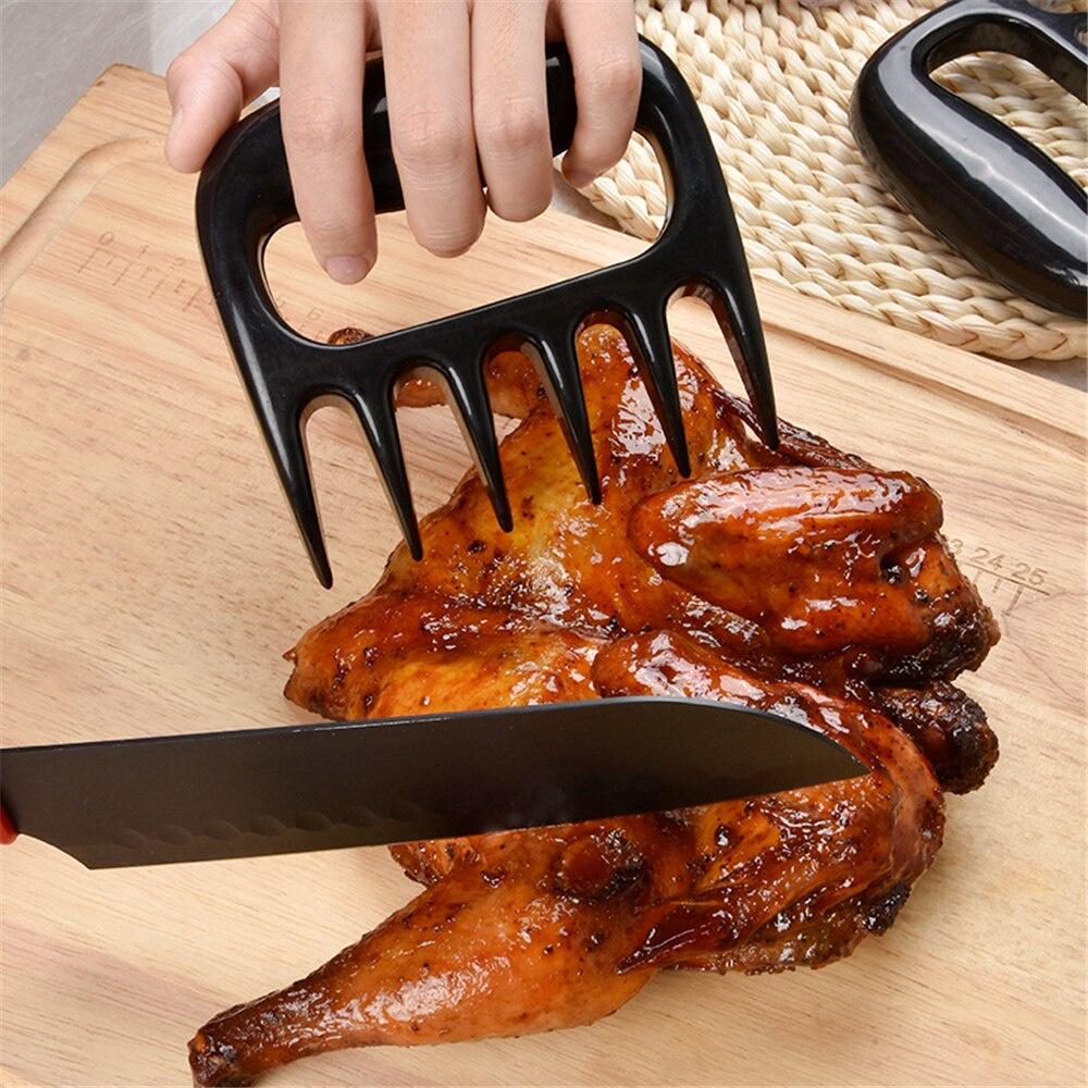 Meat Fork Shredder Barbecue Fork Bear Claw Meat Separator Handle Kitchen Food Fork Meat Slicer BBQ Grill Meat Handler Kitchen