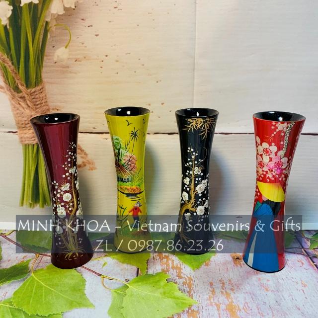 Bình Hoa Lọ Hoa Sơn Mài Thắt Eo 20 Cm - Vietnamese Lacquer Vase