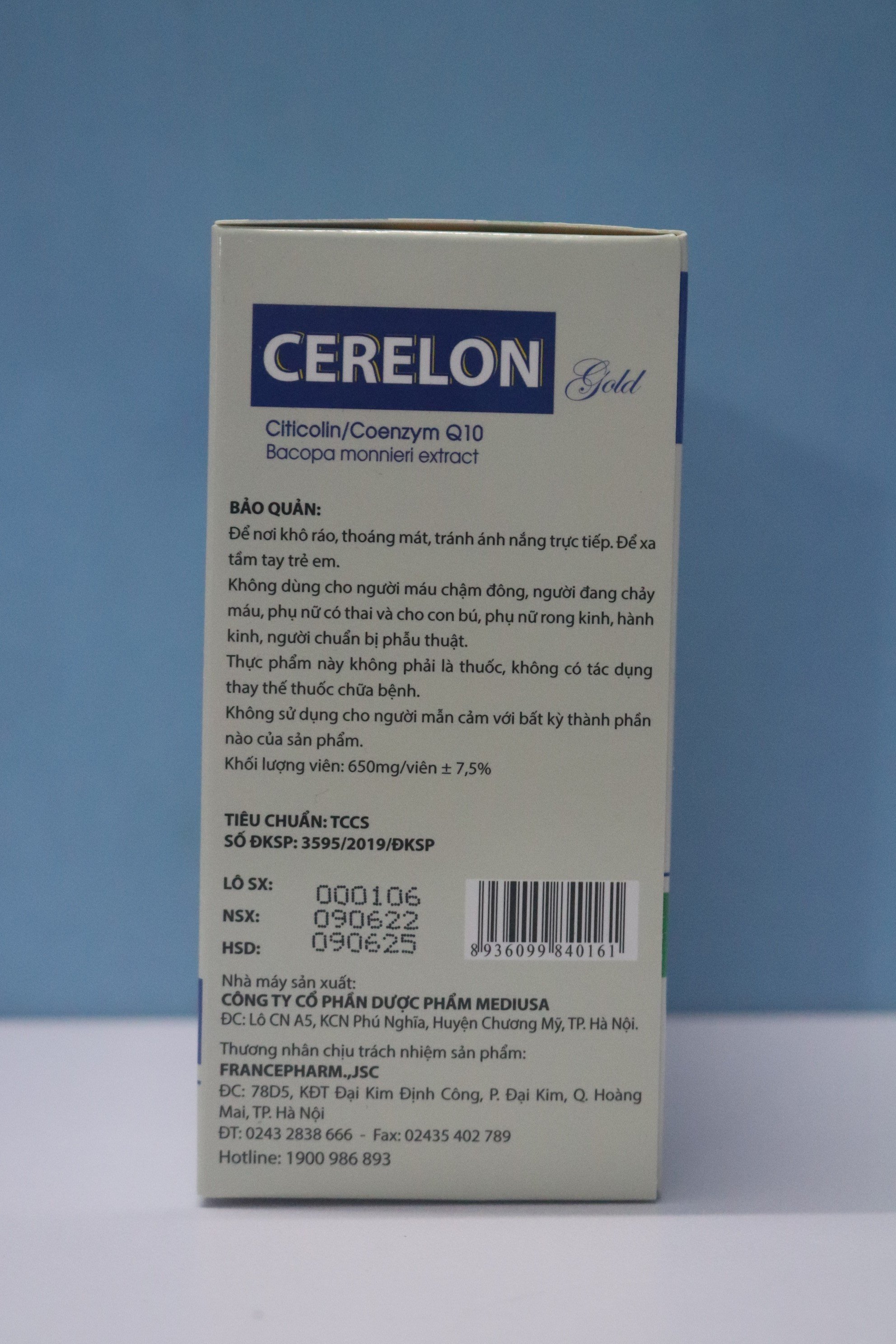 Viên bổ não Cerelon Gold Trắng - Giảm nhức đầu, hoa mắt, chóng mặt do rối loạn tiền đình - Hộp 100 viên