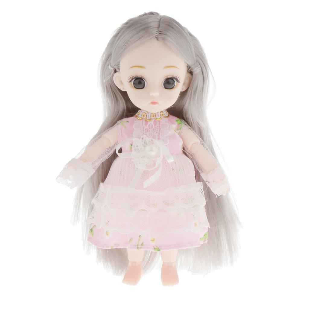 Fashion 6'' BJD Doll 3D Big Eyes Realistic Eyelash Girl Dolls Toys