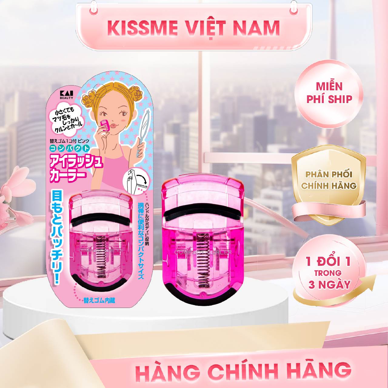 Bấm Mi Không Nhiệt Thân Nhựa Kai 1615-KQ0152