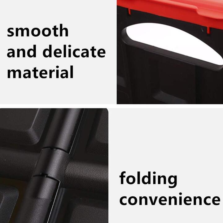 Hộp để đồ đa năng gấp gọn cốp sau ô tô dung tích 30 lít, Kích thước: Sâu x Rộng x Cao , Màu đen viền đỏ, KM309-30