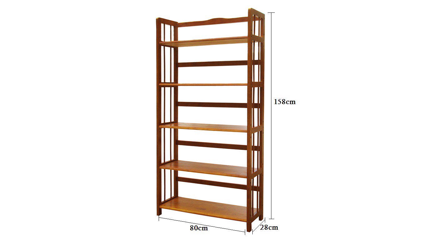 Kệ Sách Đứng 5 Tầng Phương Lâm - Màu Tự Nhiên