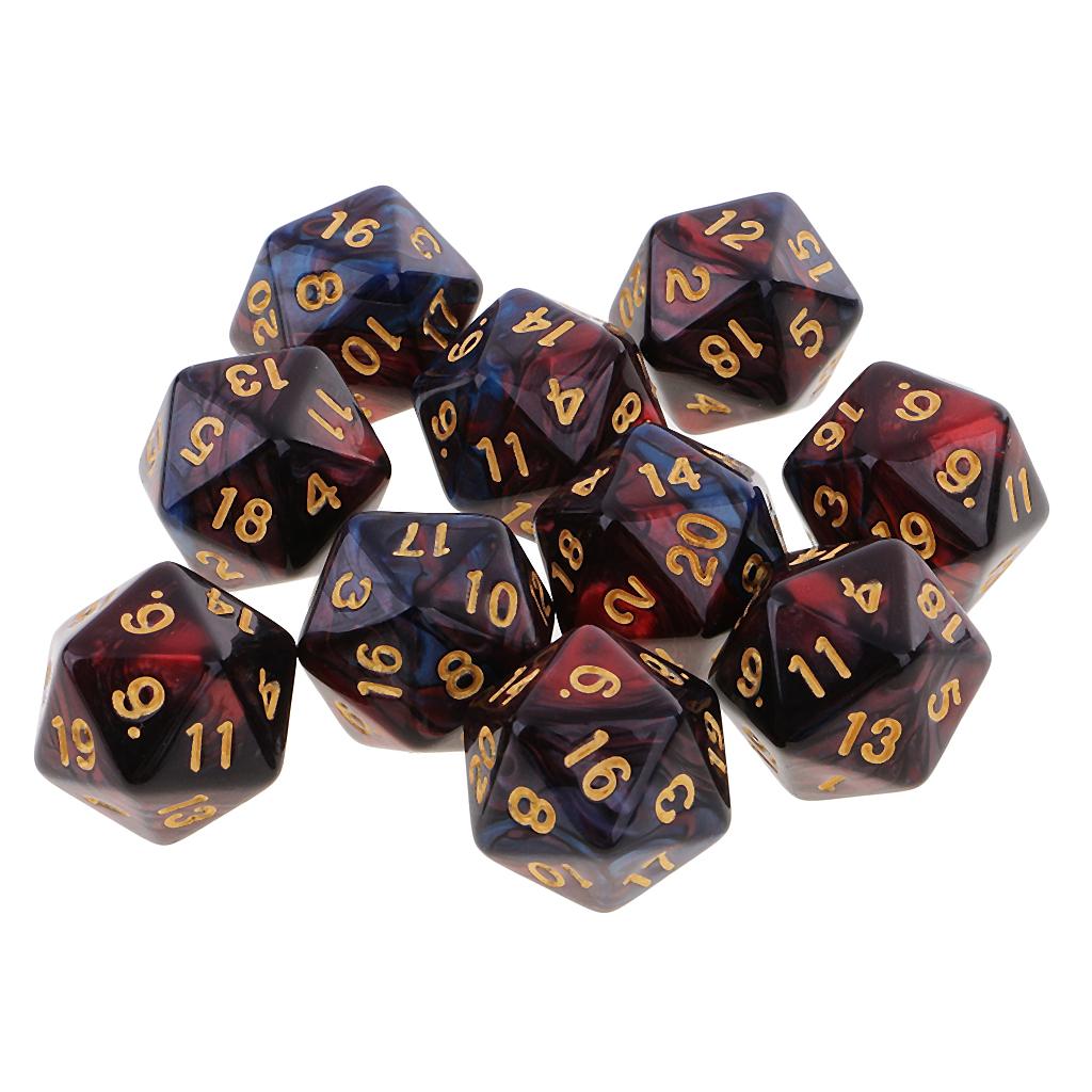 10pcs 20 Sided Dice D20 Polyhedral Dice for Dungeons and Dragons Dice Gift