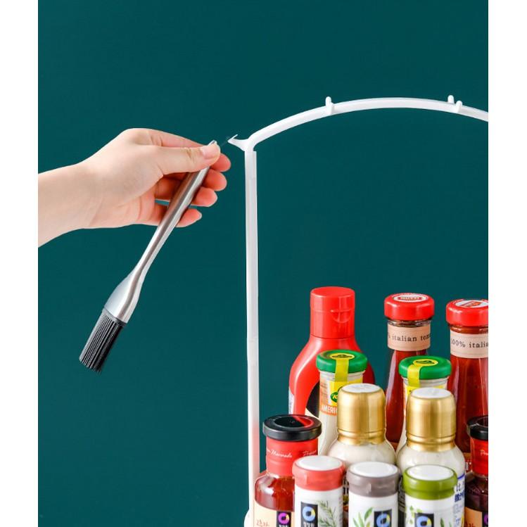 Kệ để gia vị nhà bếp xoay 360 độ có máng treo vật dụng Supaisu-ten phong cách Nhật Bản