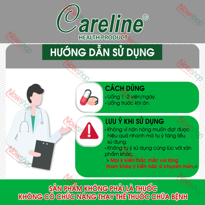 Viên uống thanh nhiệt giải độc Careline Liver Tonic phục hồi và tăng cường chức năng giúp hạ men gan