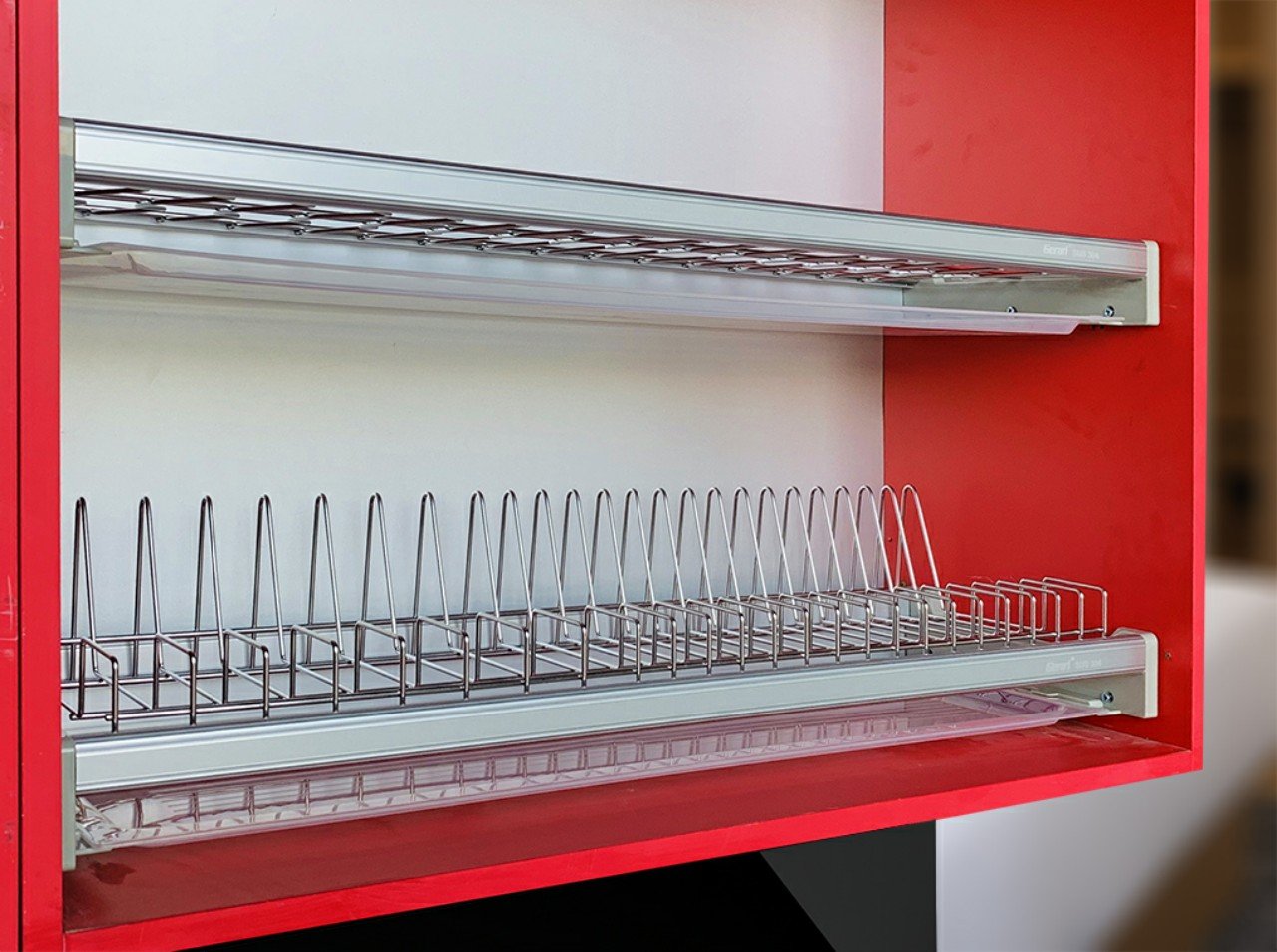 Giá bát đĩa cố định tủ trên chất liệu Inox 304 bóng mờ cao cấp