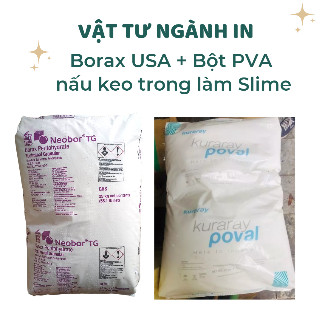 Bột Borax Mỹ - bột PVA nấu keo trong làm slime