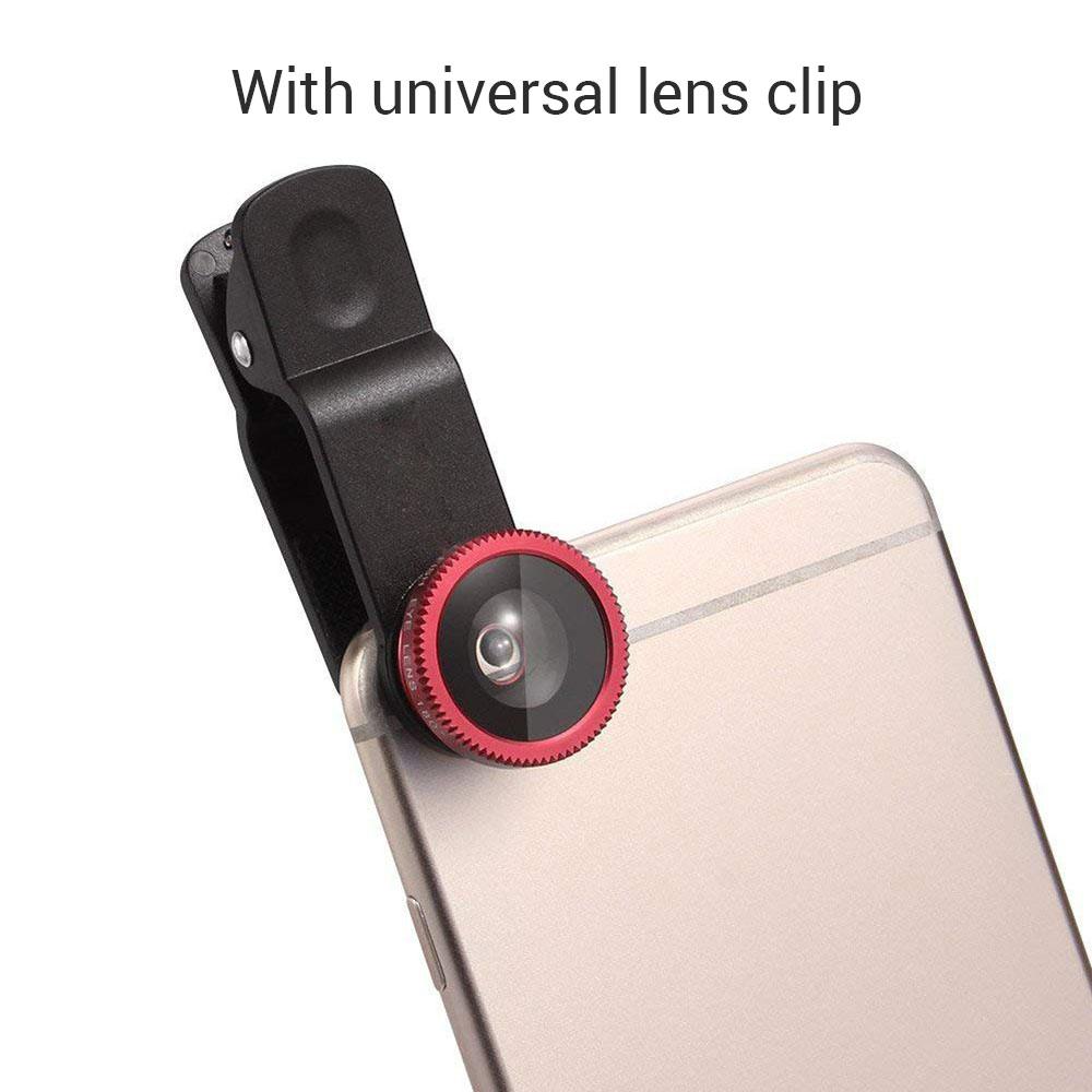 Bộ ống kính máy ảnh điện thoại thông minh 5 trong 1 với góc rộng & macro 0,67X + Ống kính mắt cá 180 ° + Ống kính tele 2X + Ống kính CPL - Bạc