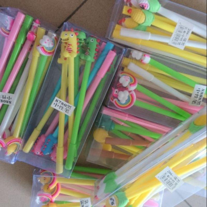 Set 10 bút bi nước đầu hình ngộ nghĩnh