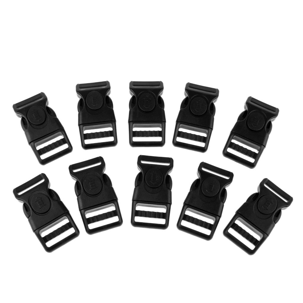 10pcs Plastic Black Curved Buckle Side Release For Paracord Bracelet