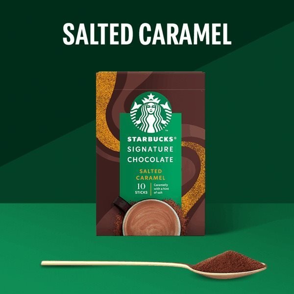 Bột Sô cô la nóng Starbucks Vị Caramel Mặn, thức uống bổ sung dinh dưỡng 200g Vegetarians Vegans