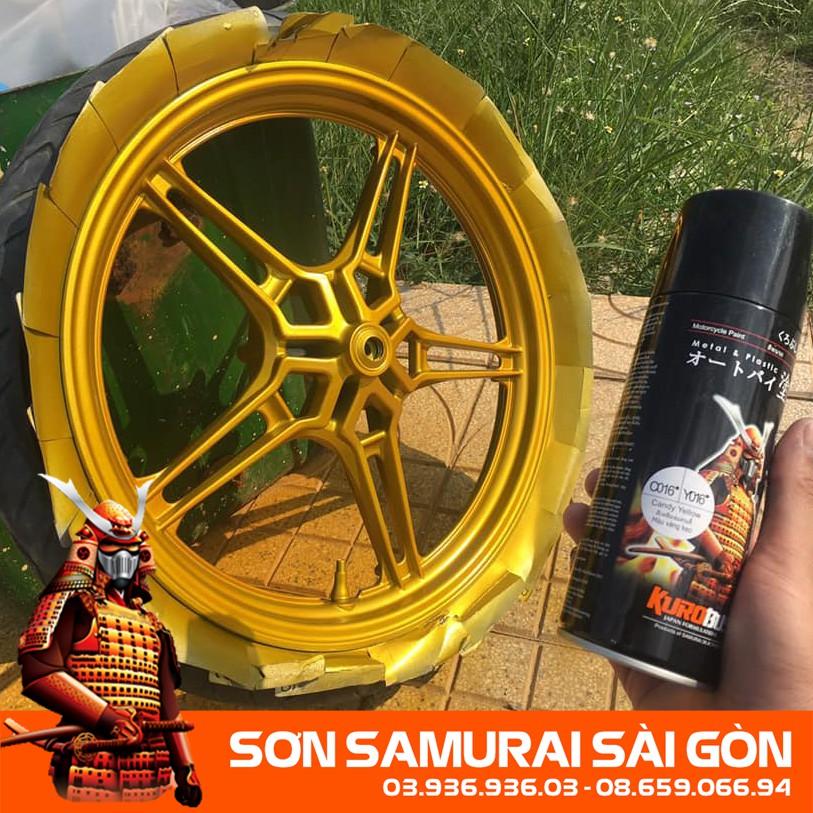 Sơn SAMURAI  KUROBUSHI Y016* MÀU VÀNG CANDY chính hãng dành cho xe máy