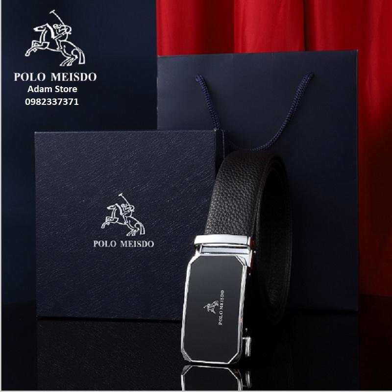 Thắt Lưng Nam Dây Nịt Nam Da Bò Cao Cấp Hàng Hiệu POLO MEISDO Khóa Tự Động
