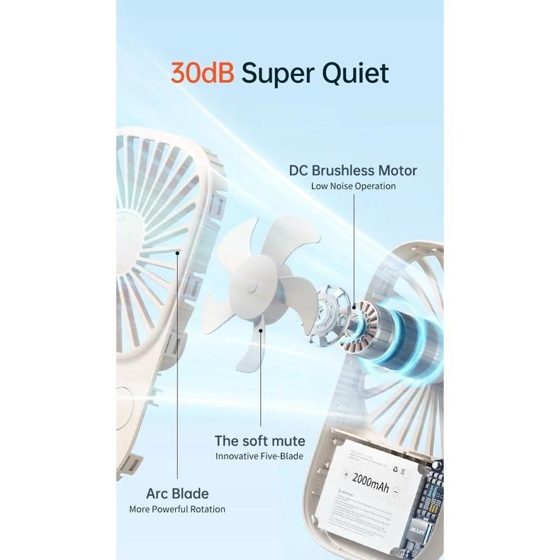 Quạt Mini Cầm Tay Jisulife FA49 2000mAh Nhỏ Gọn - Siêu Mỏng - Dễ Thương - Hàng Chính Hãng