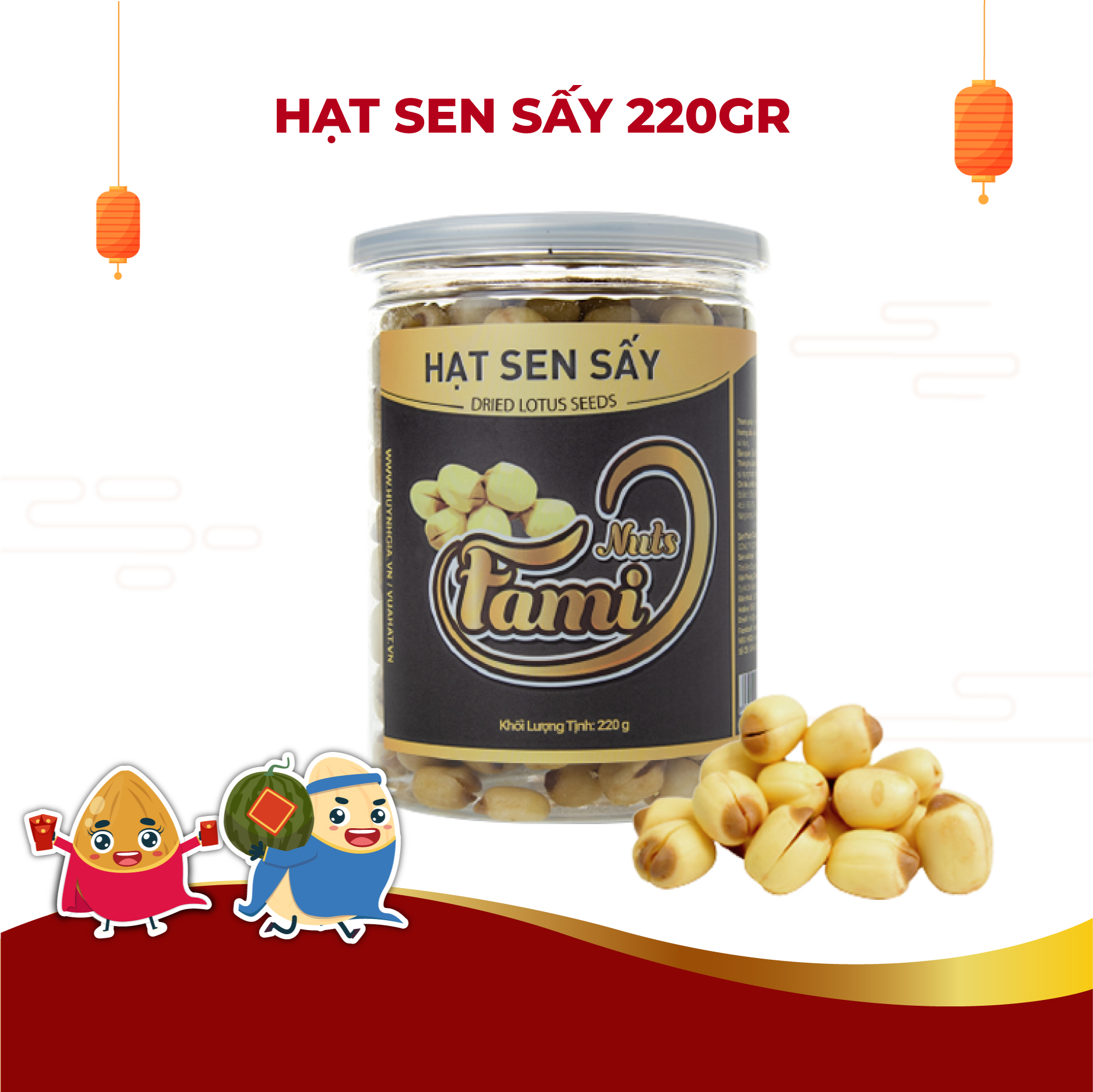 Hạt Sen Đồng Tháp Sấy Giòn Fami Nuts - Hũ Nắp Nhôm 120g - Món Ăn Vặt Giúp An Thần, Cải Thiện Chất Lượng Giấc Ngủ Tự Nhiên.