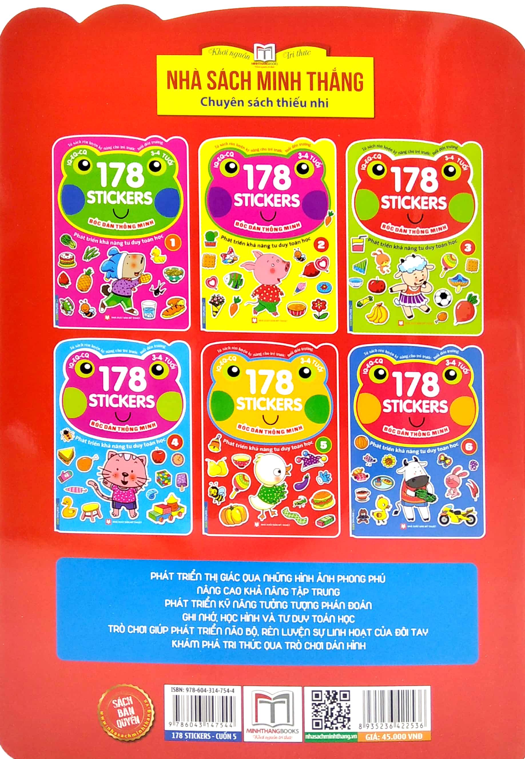 178 Stickers - Bóc Dán Thông Minh Phát Triển Khả Năng Tư Duy Toán Học (3 - 4 Tuổi) - Tập 5