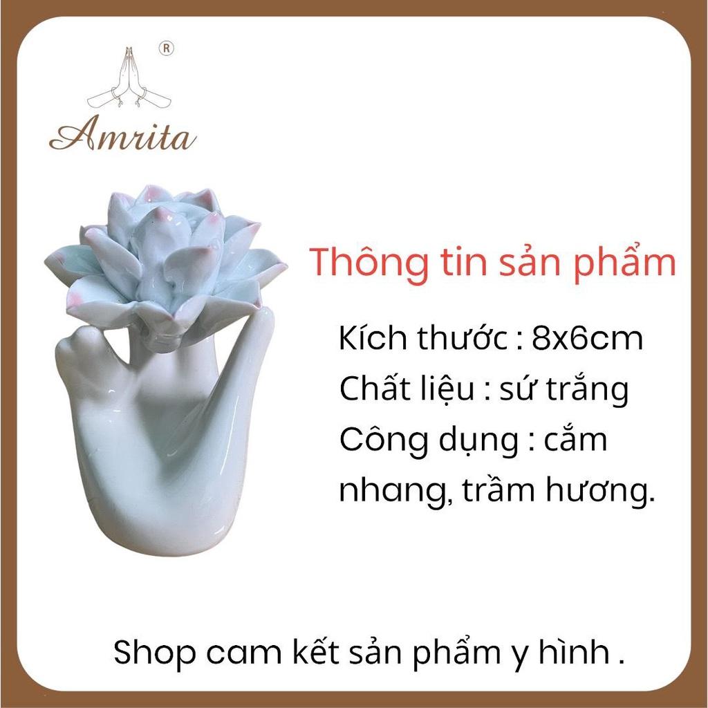 Chân Đế Cắm Nhang Hoa Sen bàn tay Phật - Đế cắm nhang hình bông hoa sen kèm bàn tay Phật nhiều mẫu siêu đẹp