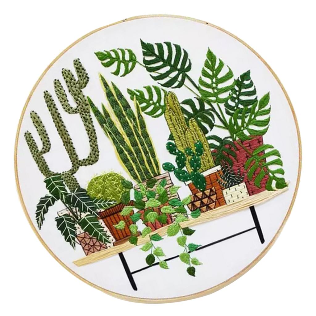 Stamped Embroidery Kit with Pattern Cross Stitch Crafts for Beginners 2 Set