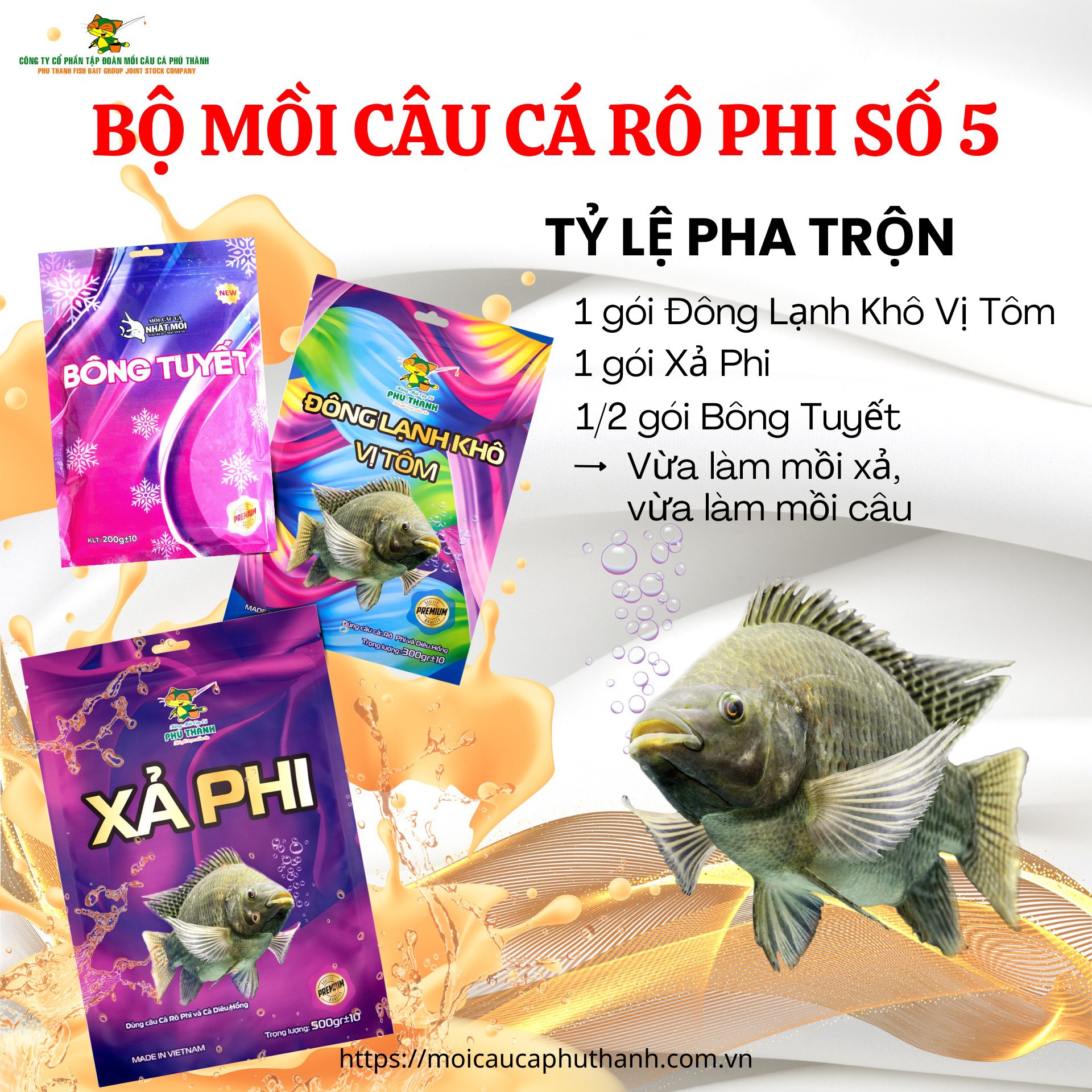 Bộ Mồi Câu Cá Rô Phi Số 5