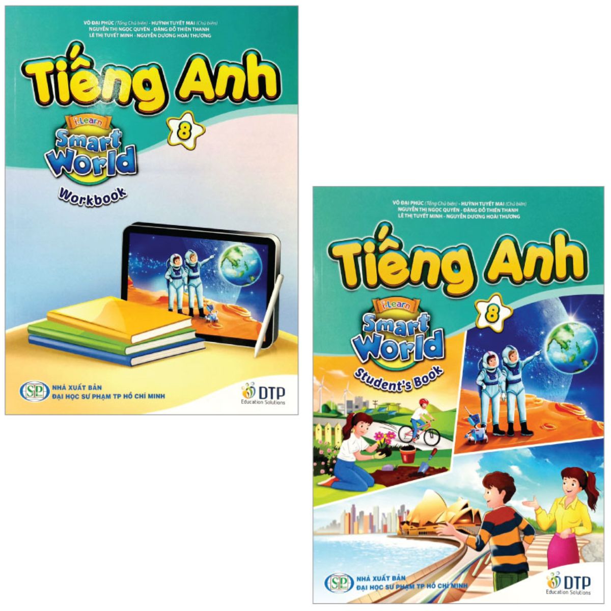 Bộ 2 cuốn sách tiếng Anh 8, i-Learn Smart World 8