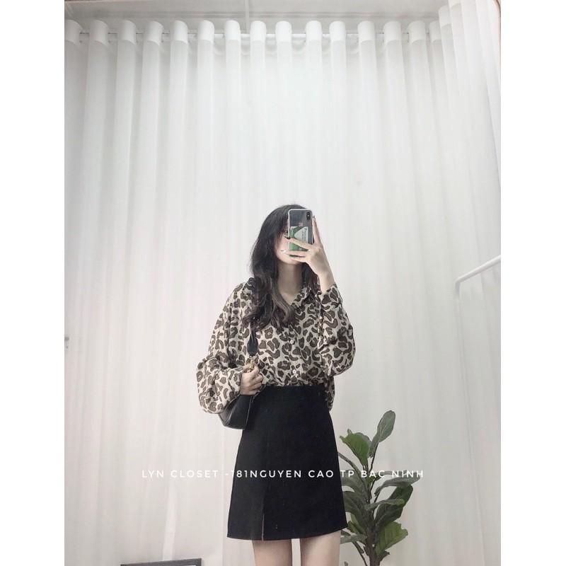 Sơ mi báo dáng xuông đuôi tôm hot hit