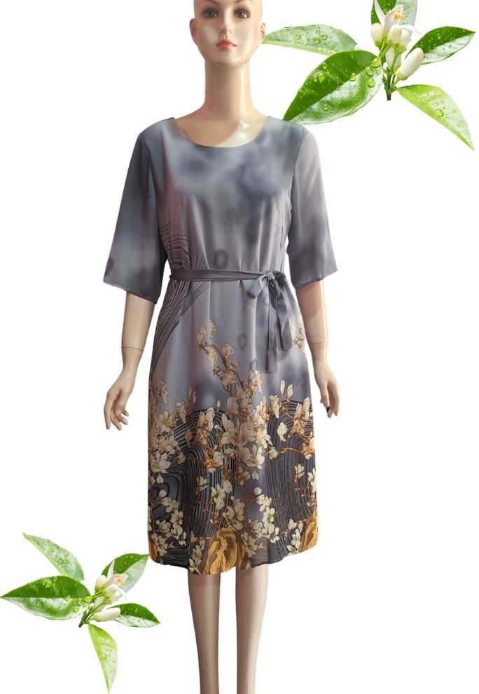 Đầm Suông Trung Niên In Hoa 3D ( FREE SIZE DƯỚI 60KG) thích hợp cho Quý Cô đi làm công sở, đi chơi, đi tiệc(tùy theo kết hợp phụ kiện)