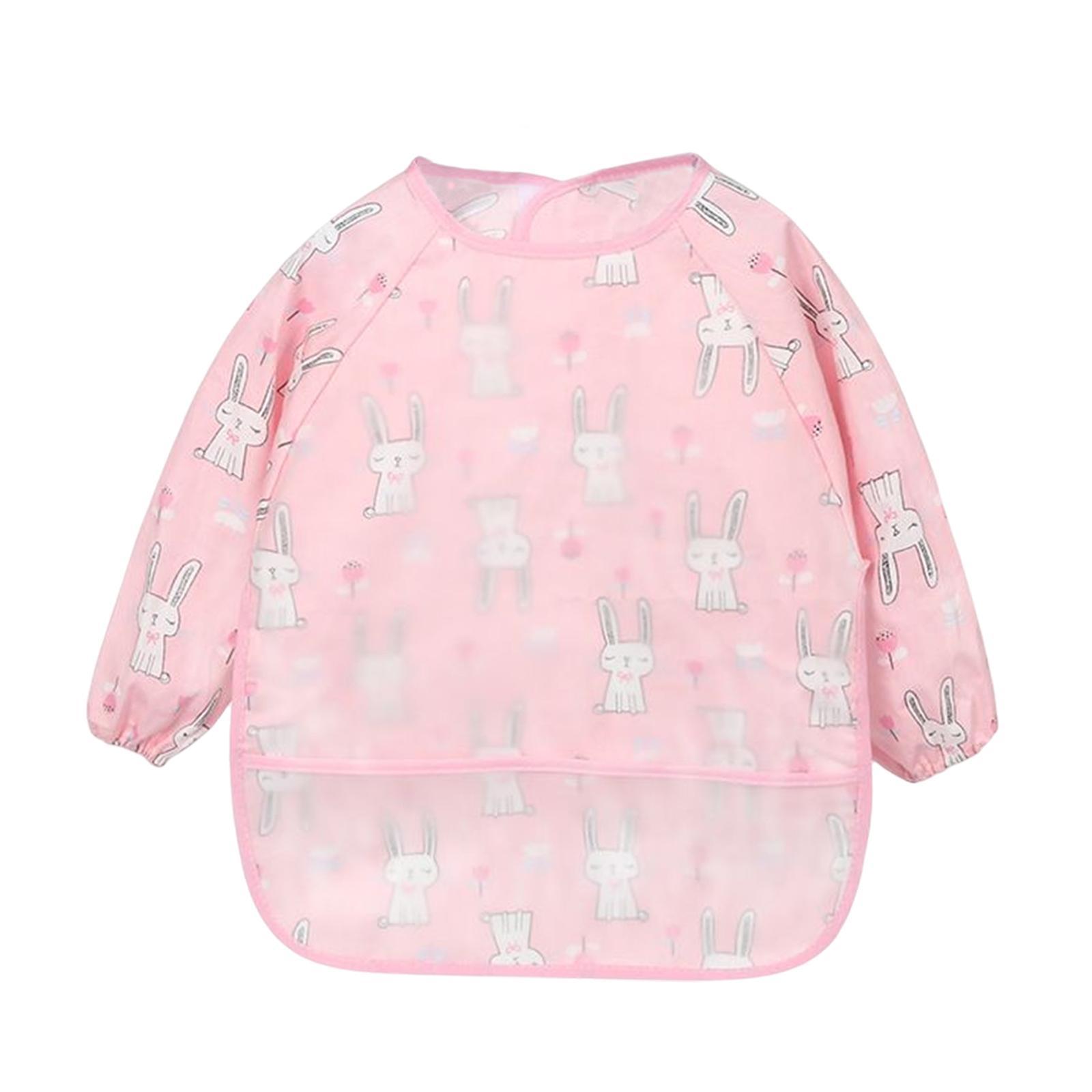 Waterproof Baby Bibs Infant Feeding Smock Sleeved Bib Comfortable Reusable Toddler for Baby Toddler Eating Feeding Weaning