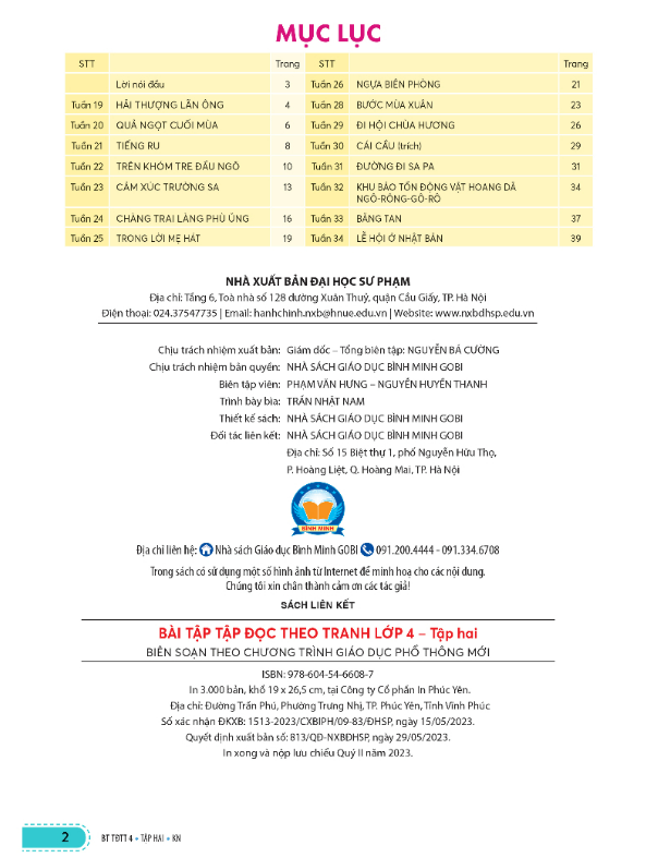 Sách - Bài tập tập đọc theo tranh lớp 4 tập 2