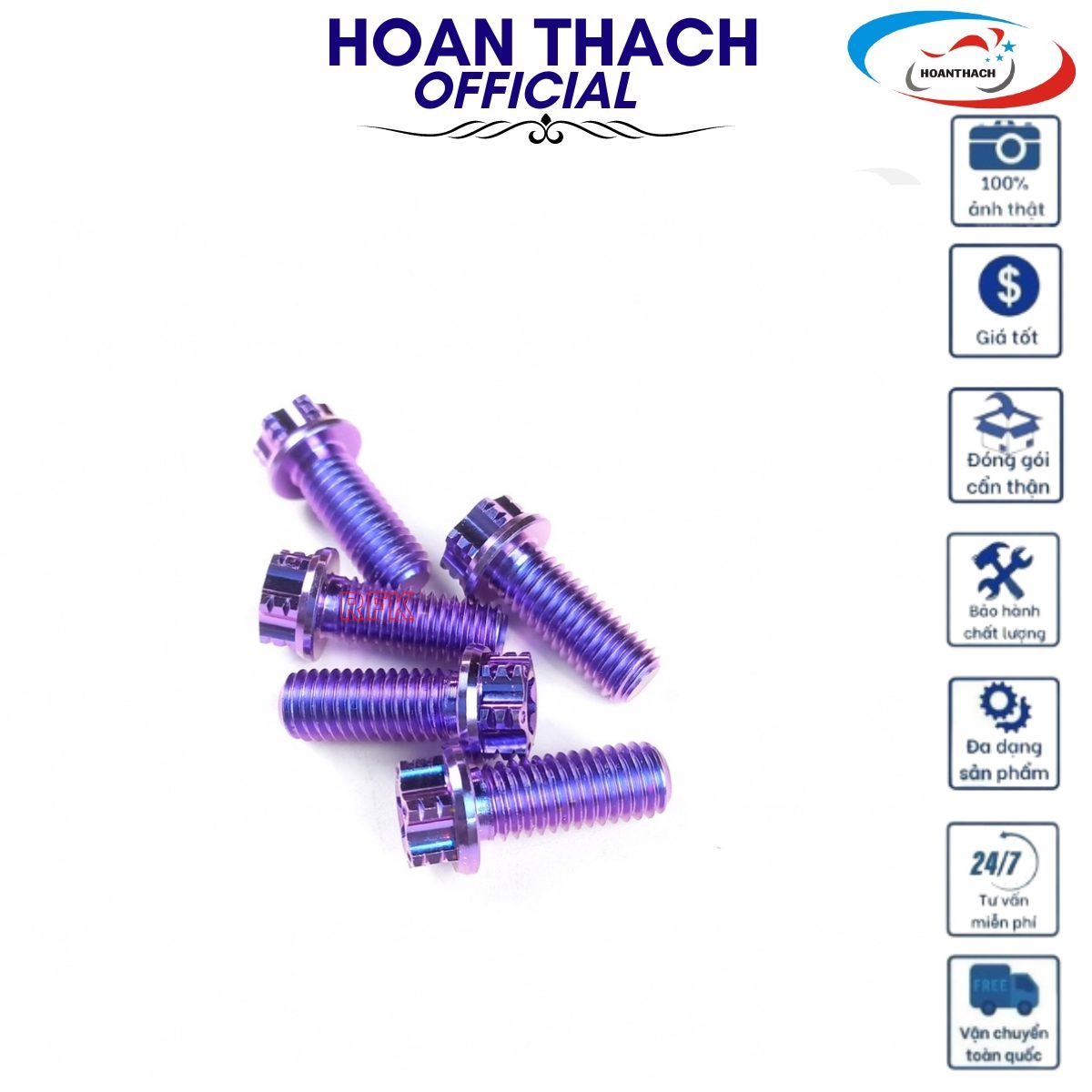 Ốc titan gr5 8L40 đầu Probolt lục bảo lá Dùng cho nhiều dòng xe  SP007942 (giá 1 con)