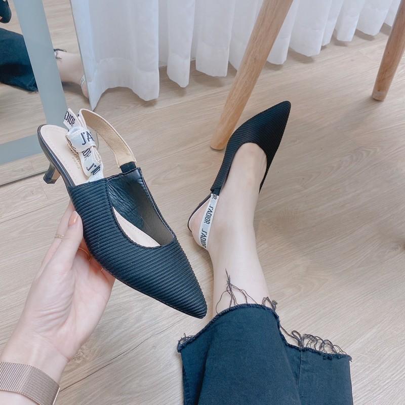 GIÀY SLINGBACK MŨI NHỌN GÓT CAO 3 CM DỄ DI CHUYỂN MANG RẤT THOẢI MÁI