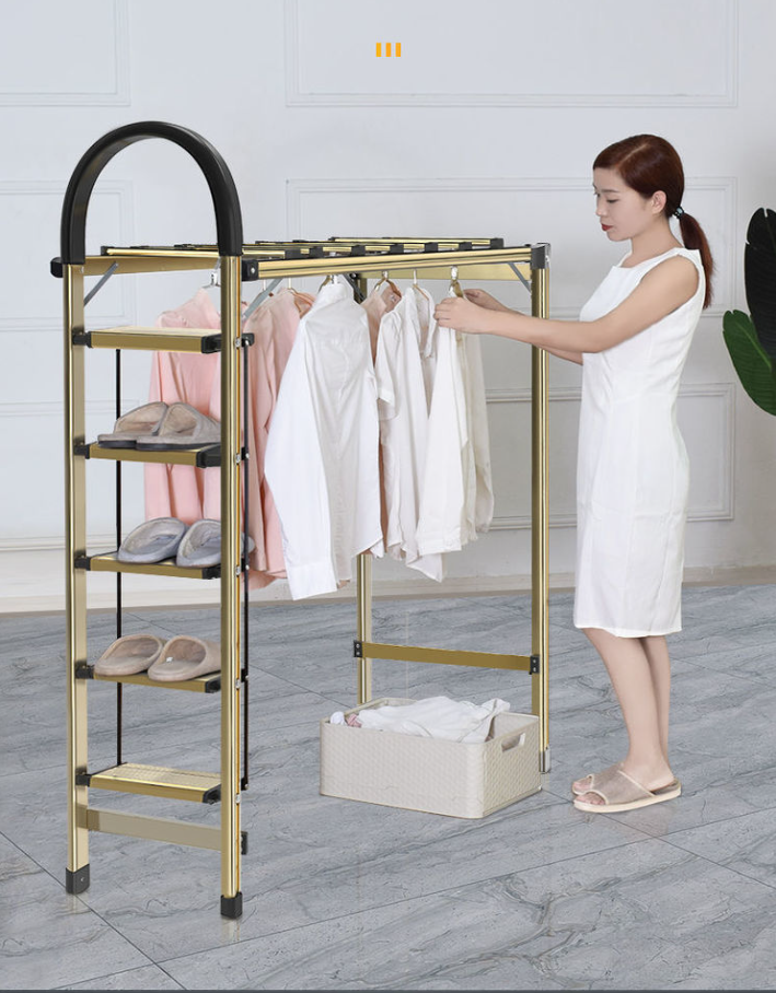 Giàn phơi quần áo xếp gấp, thang nhôm xương cá Foldable Clothes Drying Rack, Aluminum Alloy Step Ladder