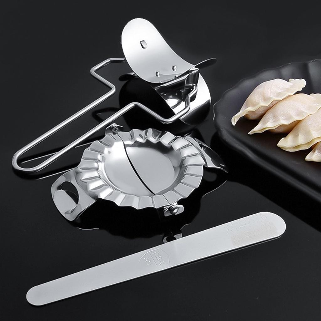 Stainless Steel Dumpling Maker Tool Sets, Dumpling Skin Maker, Pasta Cutter Press Mold and Stuffing Spoon Kitchen Accessories