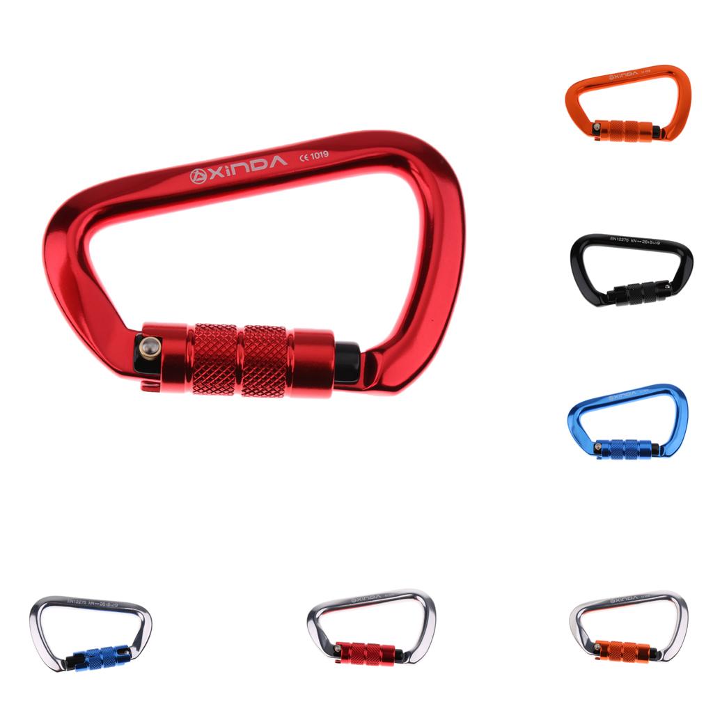 28KN Aluminum Rock Climbing Hiking Auto Locking Carabiner red